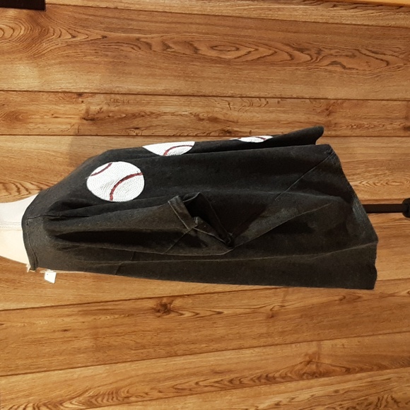 🥀NWT BiBi Black Acid-Washed Sequined Baseball Short-Sleeve Top/Tee (XL)🥀 - Picture 5 of 8